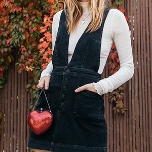 Free People Old School Jumper in Black Denim